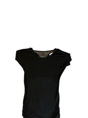 Black Racerback Mesh Back Tunic Top